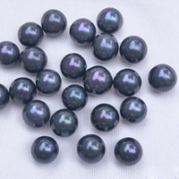 Perles d'eau douce Edison rondes teintées 2A 12-13mm, noir paon, dorées multicolores, texture naturelle, perles en vrac pour pendentif, boucles d'oreilles
