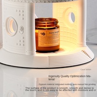 Lampe chauffe-cire électrique Panthéon pour aromathérapie, style nordique vintage, chauffe-bougie sans flamme en pierre, ambiance chambre à coucher et chevet
