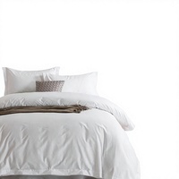 Parure de lit d'hôtel cinq étoiles, couleur unie, ensemble quatre pièces, draps en coton blanc, housse de couette avec teinture réactive