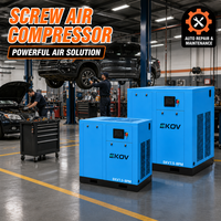 Compresseur d'air rotatif à vis à aimant permanent VSD, refroidi par air, alimenté par courant alternatif, moteur lubrifié, portable EKOV, 55 KW, 7,5/8,5/10/13 bar