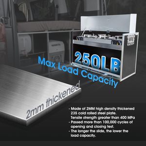 SNEIDA, Tobogán de cajón de alta resistencia de 53mm, capacidad de 150kg, almacenamiento de casillero RV, multiaplicación para cocina, comedor, gimnasio al aire libre, dormitorio - Product Image 2