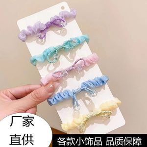 Candy Colored Crystal <b>Braided</b> Hair Tie Elastic Band For Women Daily Use Hair <b>Accessory</b> All Five Colors Matched - Product Image 5