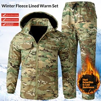 Combinaison de travail unisexe en polaire polyester épaisse, résistante à l'usure, chaude, anti-froid, camouflage, pour le travail en extérieur