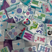 Ubin Mahjong Lucky Charms Mewah Kustom Akrilik Berukir 160 Ubin Mahjong Mutiara Amerika Pesanan Minimum 1 Set