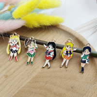 Pendentif mignon en émail de dessin animé japonais Sailor Moon pour la fabrication de bijoux, de colliers, de boucles d'oreilles et de bracelets