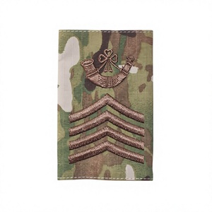 Multicam Rank Slide Bugle Major Bronze Lace Embroidery Canvas Fabric High Quality <b>Sew</b>-On Shoulder Board Lieutenant Commander - Product Image 1