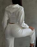 Ensemble sweat à capuche zippé et pantalon de survêtement large en polyester/coton tricoté respirant et à séchage rapide, idéal pour toutes les saisons