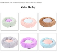Lit pour chien et chat en peluche rond à motif floral, neuf, vente en gros d'usine, mignon, doux, confortable, respirant, pour usage intérieur, garde les chiens au chaud, lit pour animaux de compagnie en peluche