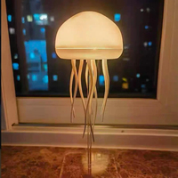 Lampe Méduse 3D Mobile USB à Commande Vocale Intelligente, Intensité Variable, Couleurs Changeantes, Veilleuse Créative, Décoration Lumineuse Océanique Anime