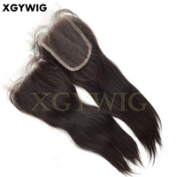 Stock 10 "-20" natürliche Farbe 100% jungfräuliches brasilia nisches Menschenhaar Straight Free Parting 7x7 6x6 5x5 4x4 Lace Closure