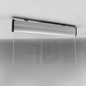 Nhà Máy Giá LED <span class=keywords><strong>Exit</strong></span> dấu hiệu, LED Đèn khẩn cấp với pin sạc, bảng điều khiển <span class=keywords><strong>Acrylic</strong></span> trong suốt với Laser pictogram - Product Image 1