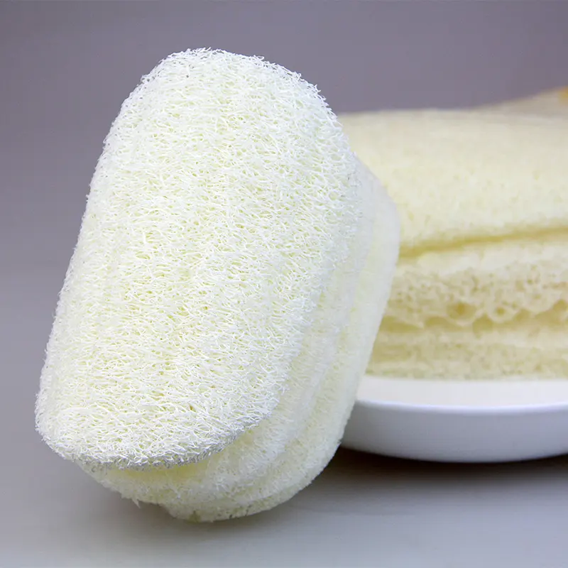 Tranches de luffa/luffa de haute qualité coupe porte-savon en luffa blanchi corps exfoliant douche bain luffa naturel