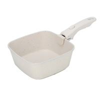 Ensemble de poêles carrées modernes antiadhésives en aluminium AMZ avec bord roulé et poignée amovible, compatibles gaz et induction, durables