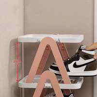 Étagère à chaussures pliante multicouche peu encombrante Étagère à chaussures simple en plastique Étagère de rangement pour cosmétiques de bureau