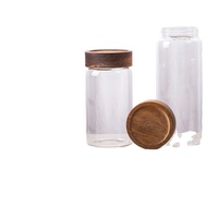 Pot de conservation en verre transparent avec couvercle hermétique en bois, idéal pour le thé, le café, le sucre et les collations (vente en gros)