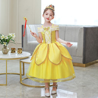 Robes pour filles RTS ODM, style princesse superposé, dentelle, coton respirant, style doux, silhouette en A, col rond