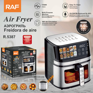 Friteuse à <span class=keywords><strong>air</strong></span> RAF R.5387 1700W 8 litres avec écran tactile, contrôle de la température, options multi-menu, utilisation domestique en cuisine - Product Image 6