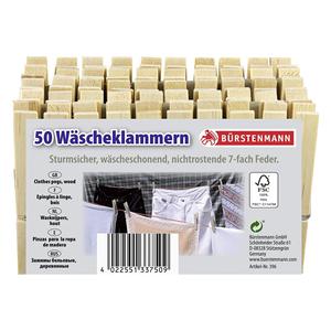 BRSTENMANN Pinces à linge 50 pièces en bois résistantes aux intempéries - Product Image 2