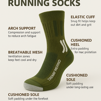 Chaussettes de sport de marathon de coton antibactérien populaires pour la saison d'automne chaussettes de course saines tricotées avec hauteur de cheville