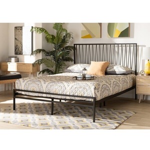 Liquidation du fabricant pour <span class=keywords><strong>lit</strong></span> double design vintage cadre en métal noir style moderne sans bruit pour le rangement de la chambre d'hôtel - Product Image 2