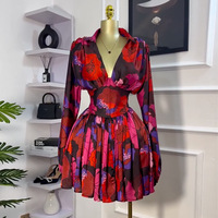 Nouvelle Collection Printemps 2026 – Robe Courte Élégante à Col V et Dos Nu, Taille Haute, Grande Taille, pour Femme, Style Décontracté