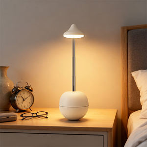 Lampe de chevet LED rechargeable à bouton manuel, design européen, lumière blanche chaude, éclairage d'ambiance créatif pour chambre à coucher et décoration intérieure - Product Image 1