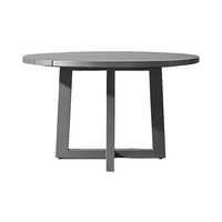 Table de salle à manger ronde en aluminium moderne pour l'extérieur, résistante à la rouille, 4 places, pour patio et banquets