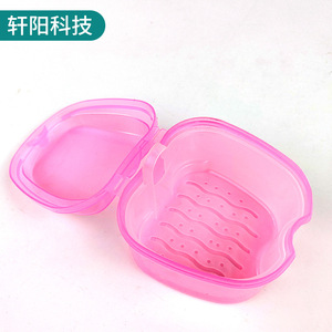 <b>Denture</b> Storage <b>Box</b> Plastic Transparent Green Pink White For Home Dental Care With Lid Keepers - Product Image 2