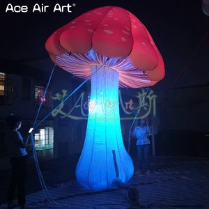 Belle plante de champignon gonflable incurvée modèle LED <span class=keywords><strong>d</strong></span>écorations de sol <span class=keywords><strong>d</strong></span>'événement de fête comprend un <span class=keywords><strong>jouet</strong></span> gonflable de publicité de ventilateur - Product Image 3