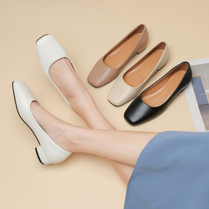 Scarpe da <span class=keywords><strong>Donna</strong></span> Nuove Collezione Primavera Autunno, <span class=keywords><strong>Tacco</strong></span> Basso Comodo, Punta Quadrata, <span class=keywords><strong>Tacco</strong></span> Spesso, Scollatura Bassa, Taglie Grandi, Vendita all'Ingrosso - Product Image 5