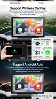 Lecteur multimédia MP5 sans fil pour voiture avec écran 9 pouces, Carplay et Android Auto