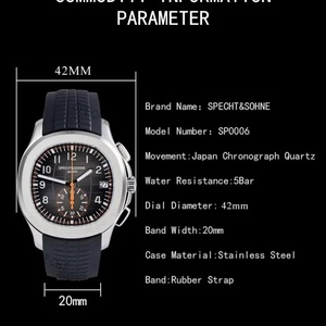 Nuevos relojes de cuarzo de marca para hombre, reloj de pulsera deportivo funcional de acero inoxidable y oro rosa de 42MM, 5Bar - Product Image 6