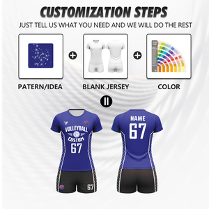 Hoogwaardig, comfortabel en ademend volleybaluniform, professioneel, eigen ontwerp, ademende volleybalset Wv40 - Product Image 2