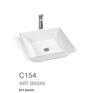 <span class=keywords><strong>Lavabo</strong></span> de <span class=keywords><strong>lavabo</strong></span> de cerámica integrado cuadrado moderno simple para el baño del hogar Hotel Balcón o granja/Villa - Product Image 5