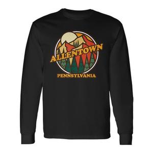 T-shirt a maniche lunghe con stampa souvenir di Allentown Pennsylvania Mountain Hiking - Product Image 1