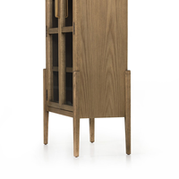 Gabinete de almacenamiento de diseño arqueado Shabby chic puerta de vidrio estantería de madera estantería