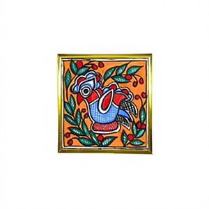 Pintura Madhubani de Bihar en Metal Hecha a Mano, Arte Folclórico Tradicional de Mithila, Decoración de Pared 3D Completa, Ojistha Industries 450 - Product Image 3