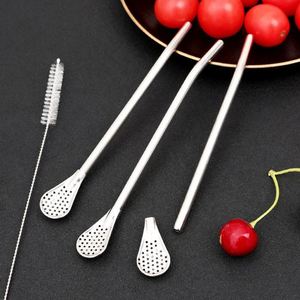 Cuillère-filtre réutilisable en acier inoxydable pour Yerba Maté, paille droite et infuseur à thé en vrac - Product Image 4