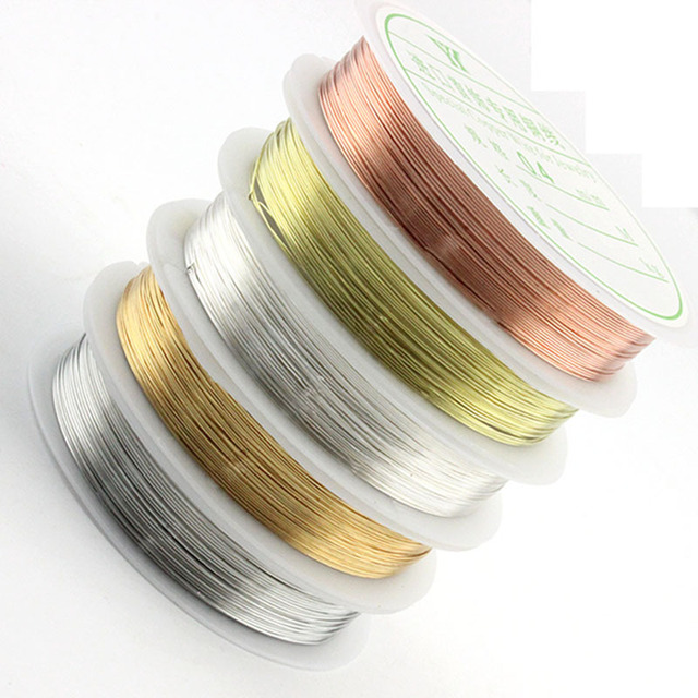 Color Protect 0.4mm Metal Nail Art Decoration Copper Brass Wire Gold Silver Rose Gold for Jewelry Making-Nail Necklace