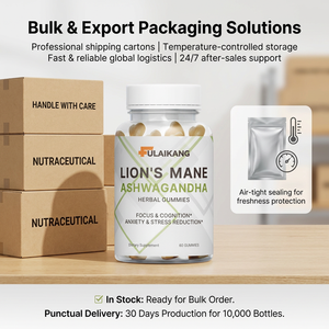 Gummies à la Crinière de Lion et Ashwagandha Sans Sucre Marque Blanche Certifiées GMP pour le Calme du Stress et la Performance Cognitive, Vente en Gros OEM - Product Image 4