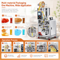 Machine d'emballage de sachets à 4 soudures latérales pour sauces et pâtes, capacité de 1 à 10 g, 60 à 80 sachets/minute, en acier inoxydable