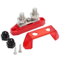 Bloc de distribution d'alimentation automobile à 2 voies M10, en laiton nickelé, DC 48V 250A, avec barre omnibus et couvercle pour VR et bateau