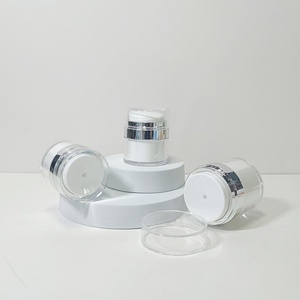 15ml 30ml 50ml Airless Pump <b>Jar</b> 30g 50g Cosmetic Container Empty White Airless <b>Jar</b> with Lids Round for Cream Lotion <b>Plastic</b> <b>Jar</b> - Product Image 6