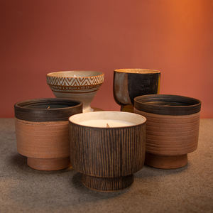 ZYEN Velas Aromáticas de Cerámica Grandes y Modernas Hechas a Mano, Decoración para el Hogar, Diwali, Navidad, Año Nuevo Chino, Velas de Cera de Soja, Velas Votivas, Velas de Pilar - Product Image 1