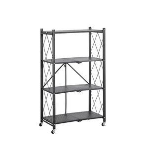 Étagère de <span class=keywords><strong>cuisine</strong></span> pliable en métal de <span class=keywords><strong>style</strong></span> <span class=keywords><strong>industriel</strong></span> pour le rangement des outils de <span class=keywords><strong>cuisine</strong></span>, couleur noire, garantie de 3 ans - Product Image 2