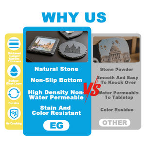 Dessous de verre en pierre noire personnalisés en usine avec logo de personnalisation en gros cadeau de sous-verre en pierre d'<span class=keywords><strong>ardoise</strong></span> d'impression laser antidérapante - Product Image 3