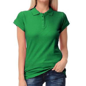 Nueva llegada de las mujeres de patrón sólido Casual para camiseta de Polo 100% telas de punto de algodón de manga corta de calidad estándar de fábrica - Product Image 4