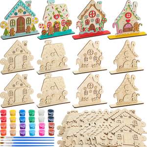 圣诞姜饼DIY立体绘画套件木制工艺品手绘艺术套件学习绘画玩具套装儿童 - Product Image 2