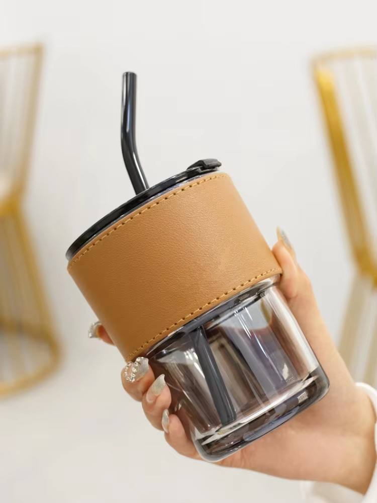 Smoke Gray Cup + Brown Sleeve