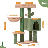 Fabricant personnalisé luxe de haute qualité moderne grande vadrouille verte charpie cactus tour d'arbre à chat grattoir créatif arbre à chat maison